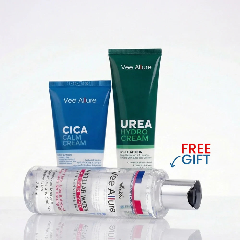 Complete Care Bundle for dry and sensitive skin with hydration, soothing cream, and gentle cleansing products