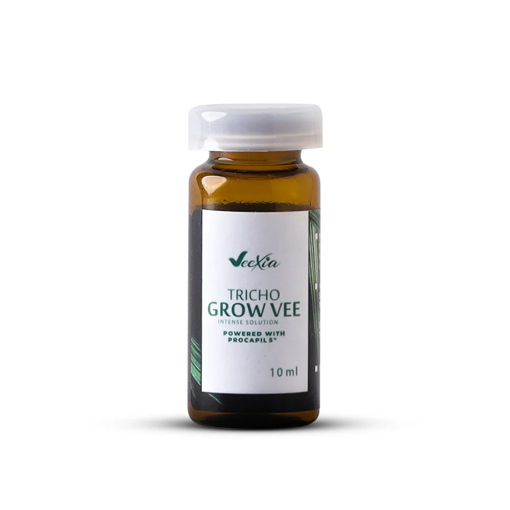 Tricho Grow Vee Intense Solution ampoules for hair loss and growth with Procapil, Biotin, and Caffeine
