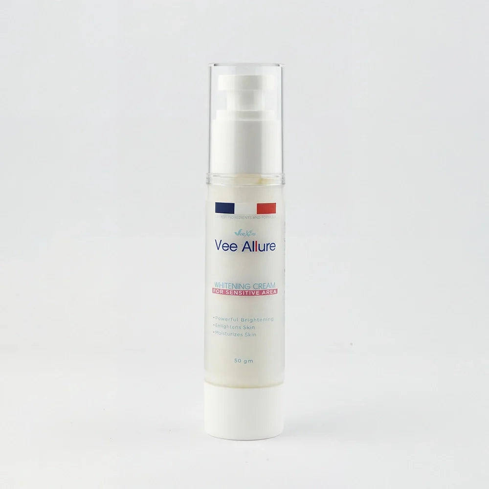 Vee Allure Whitening Cream for sensitive areas with brightening and moisturizing ingredients