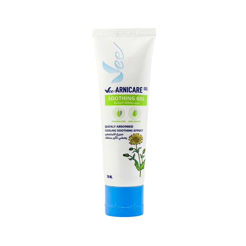 Vee Arnica soothing gel for sensitive skin relief with natural arnica and cooling peppermint oils