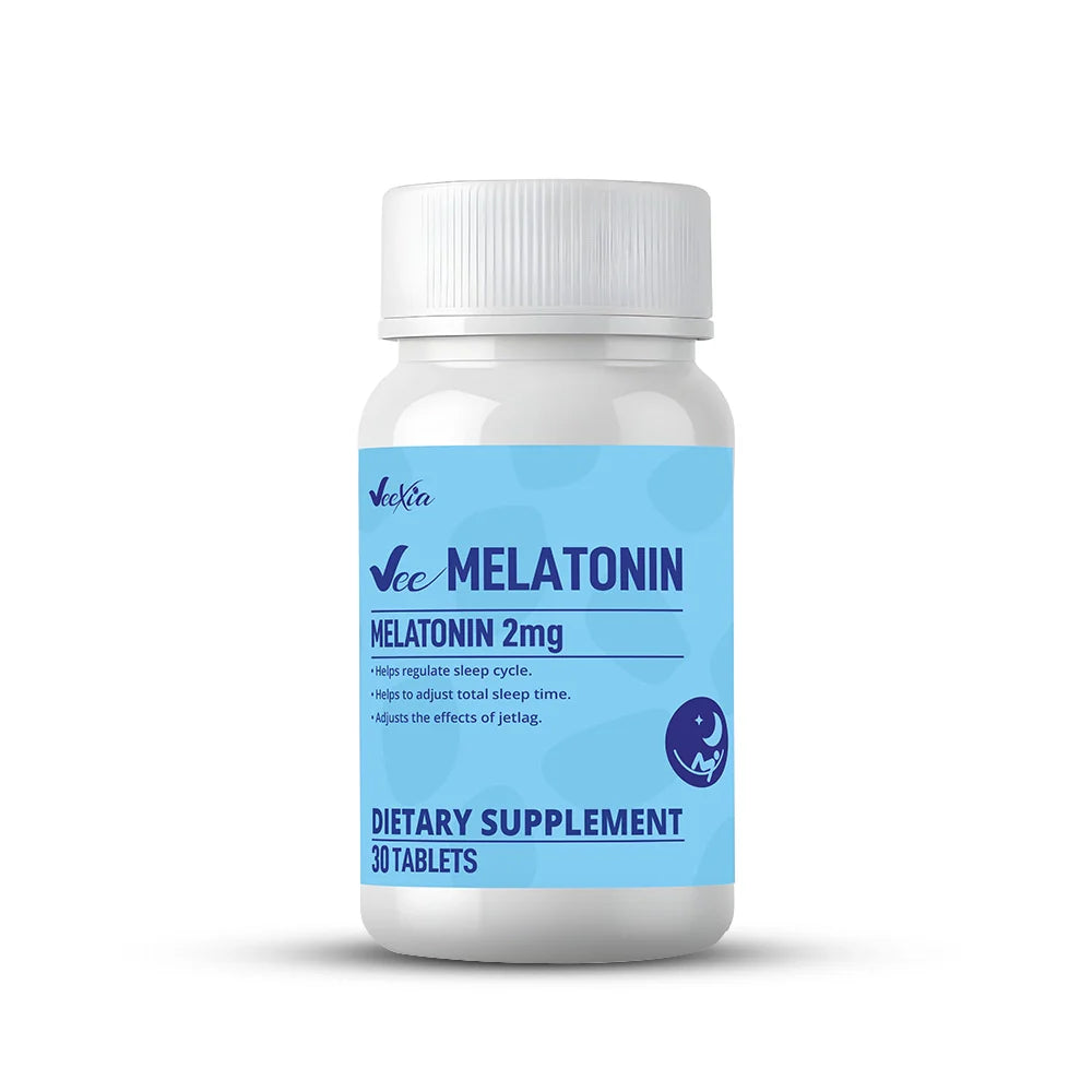 Vee Melatonin tablets 2 mg natural sleep support for restful sleep and jet lag relief