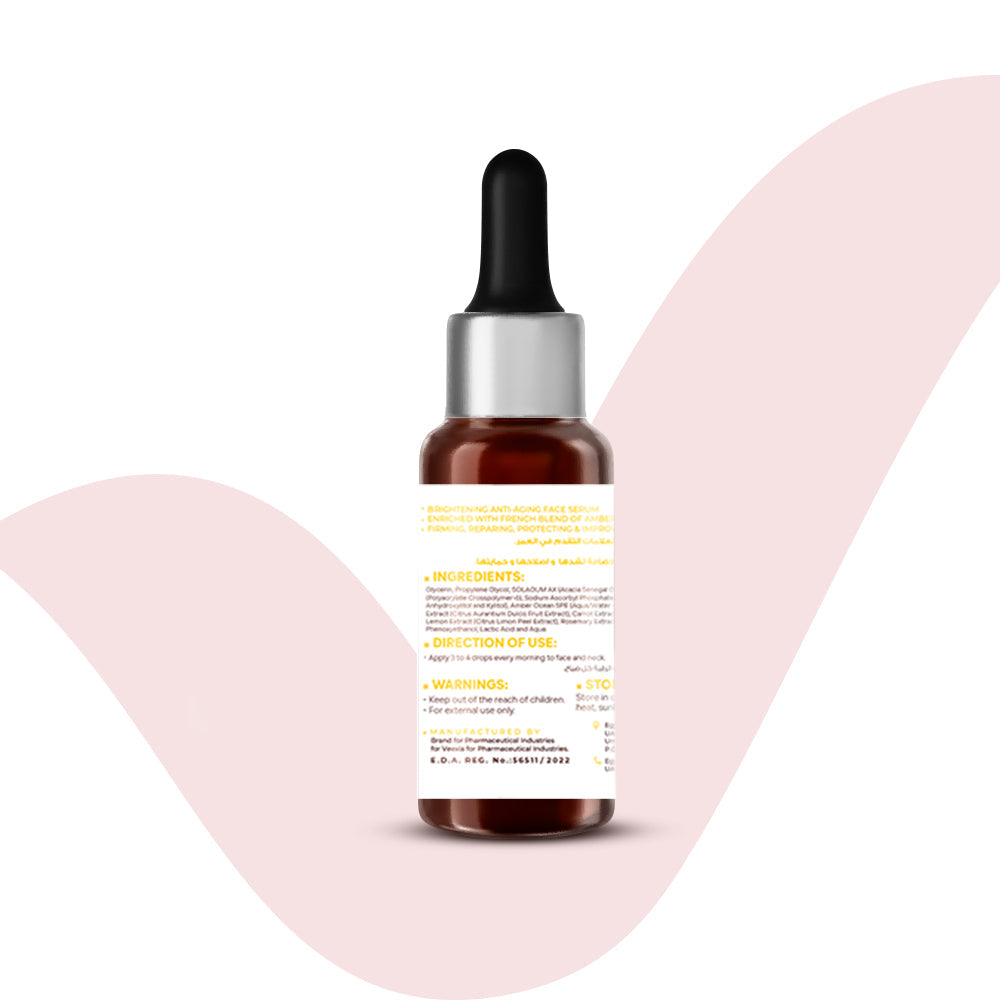 Vee Allure Vitamin C Serum bottle with dropper for brightening and anti-aging skin care