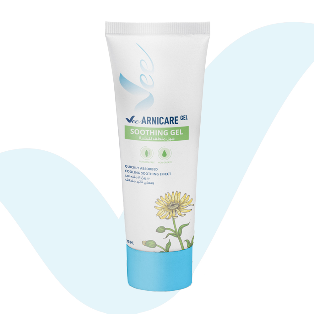 Vee Arnica soothing skin gel tube with natural arnica and cooling menthol for irritation relief