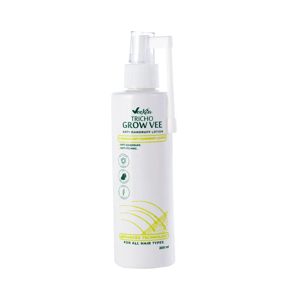 Tricho Grow Vee Anti Dandruff Lotion for healthy, flake-free scalp with Salicylic Acid and Fluidipure™ 8G.
