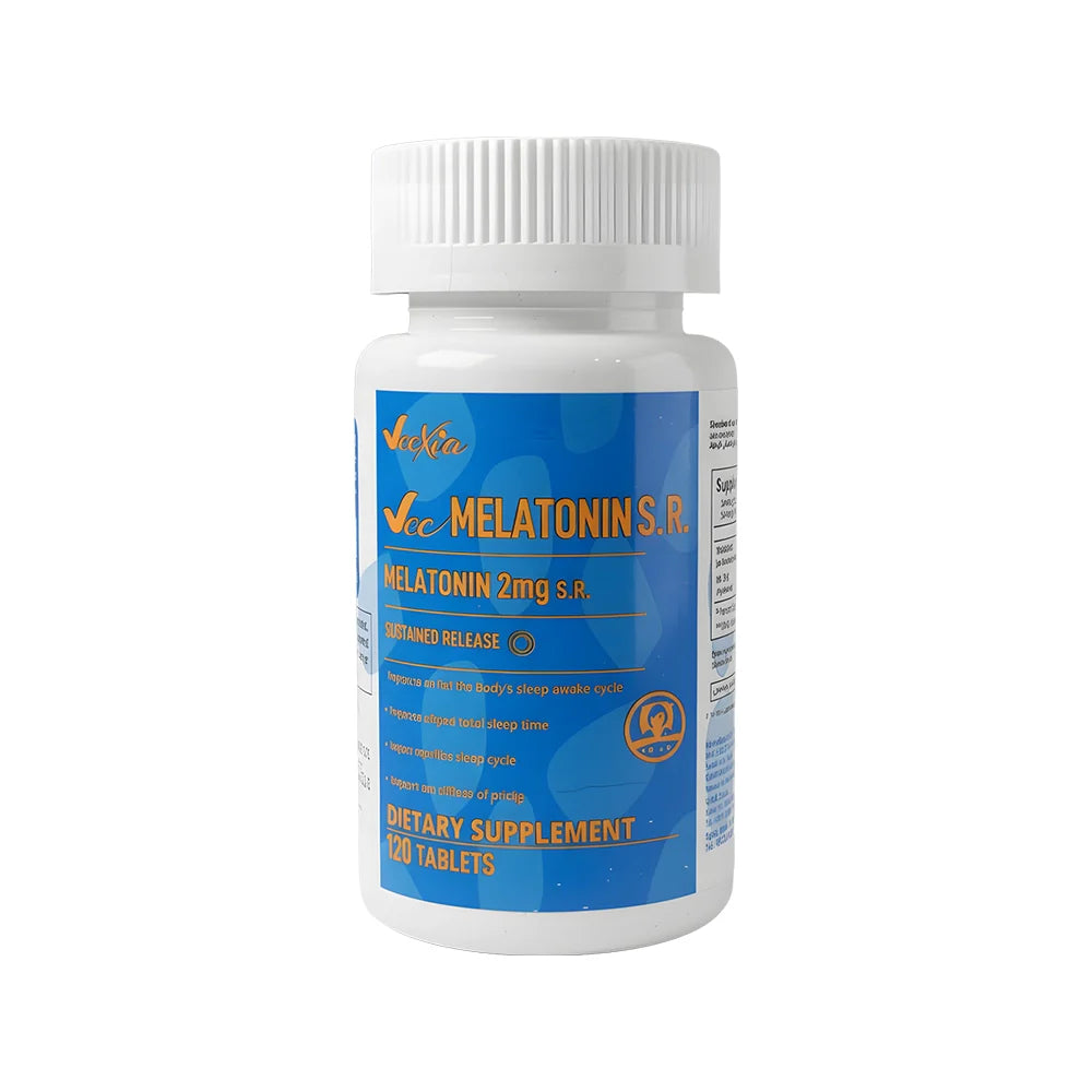 Vee Melatonin S.R. 2 mg sustained release tablets for all-night sleep support and natural sleep cycle regulation